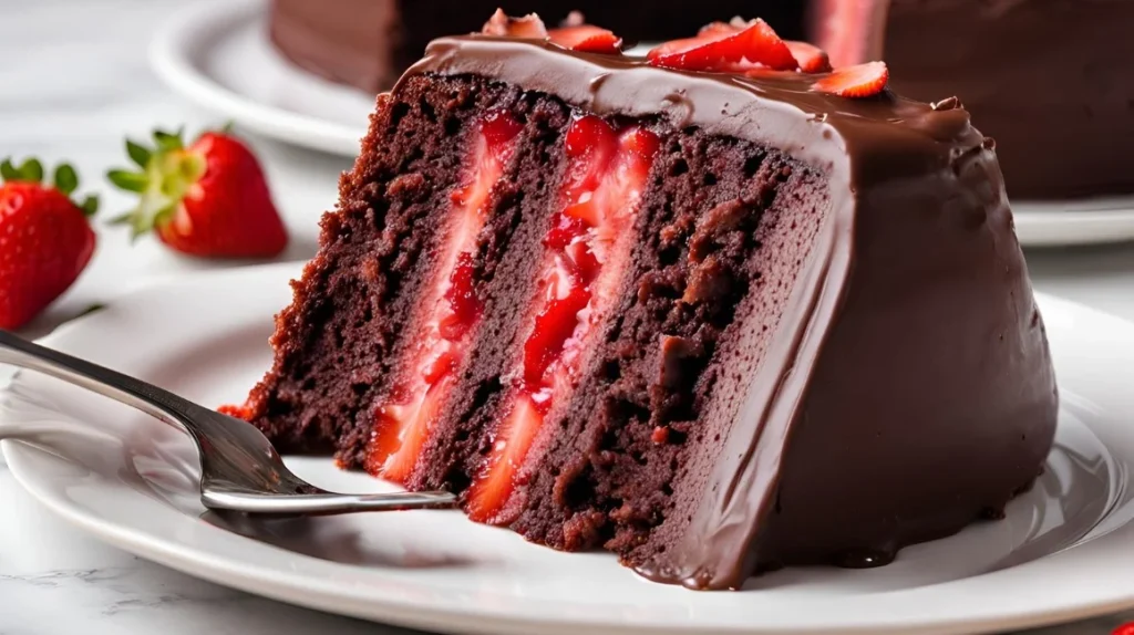 Strawberry Filling Chocolate Cake