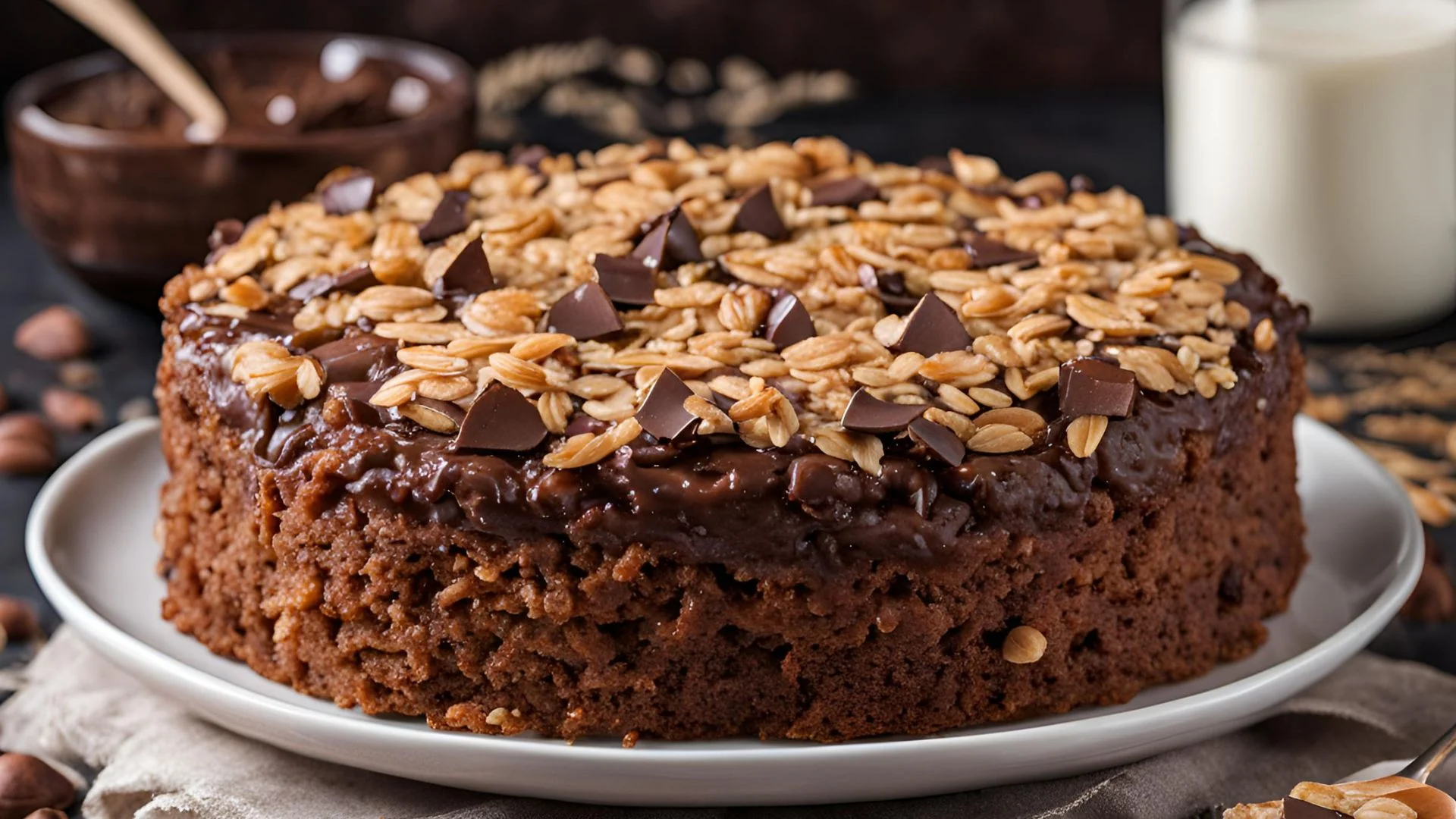 Oatmeal Cake with Chocolate