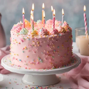 Pink Vanilla Birthday Cake