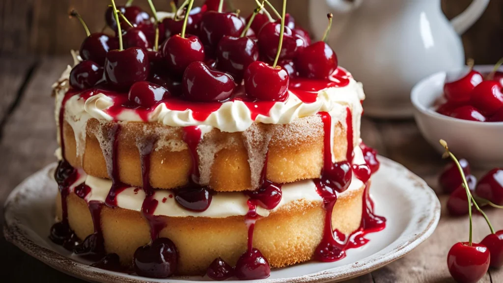 Vanilla And Cherry Cake