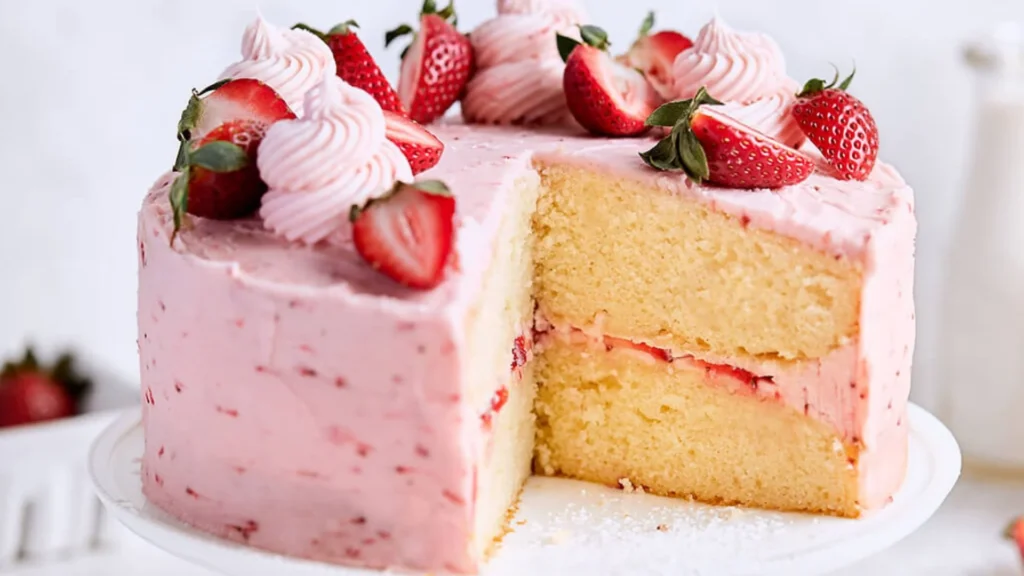 Vanilla And Strawberry Cake Recipe