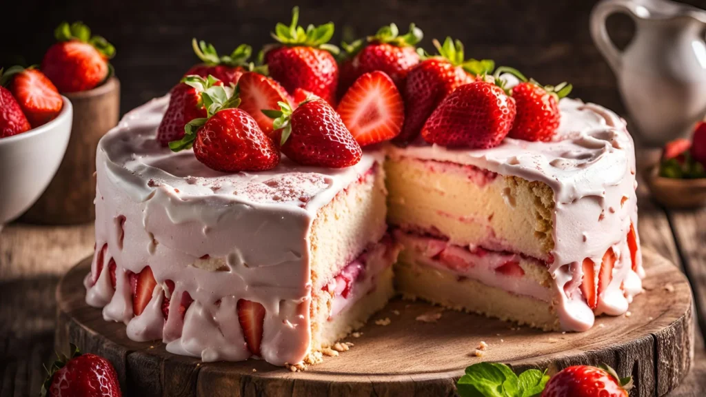 Strawberry Vanilla Ice Cream Cake