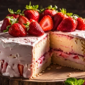 Strawberry Vanilla Ice Cream Cake