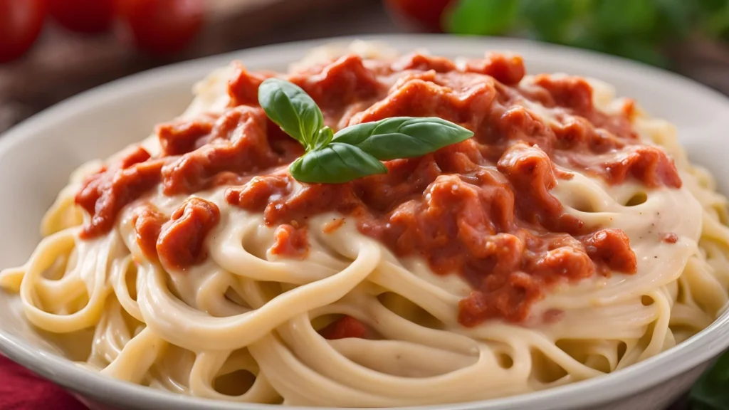 Alfredo Sauce Mixed With Tomato Sauce